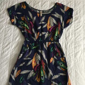 Blue Dress with Feather Design - Xhilaration